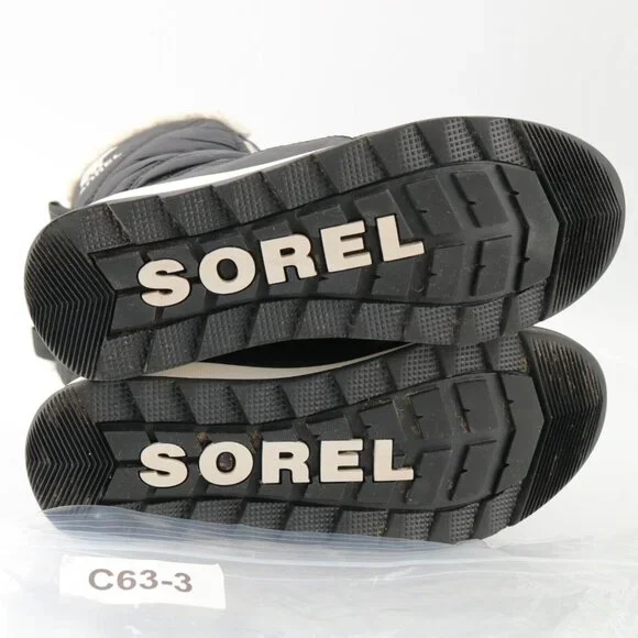 Sorel Women's Whitney II Boot Size 6 Waterproof Short Lace Up Black Nylon Winter - Picture 10 of 12